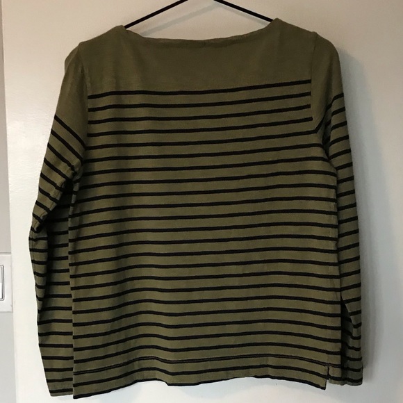 J. Crew Boatneck Striped 3/4 Sleeved Shirt - Picture 3 of 4
